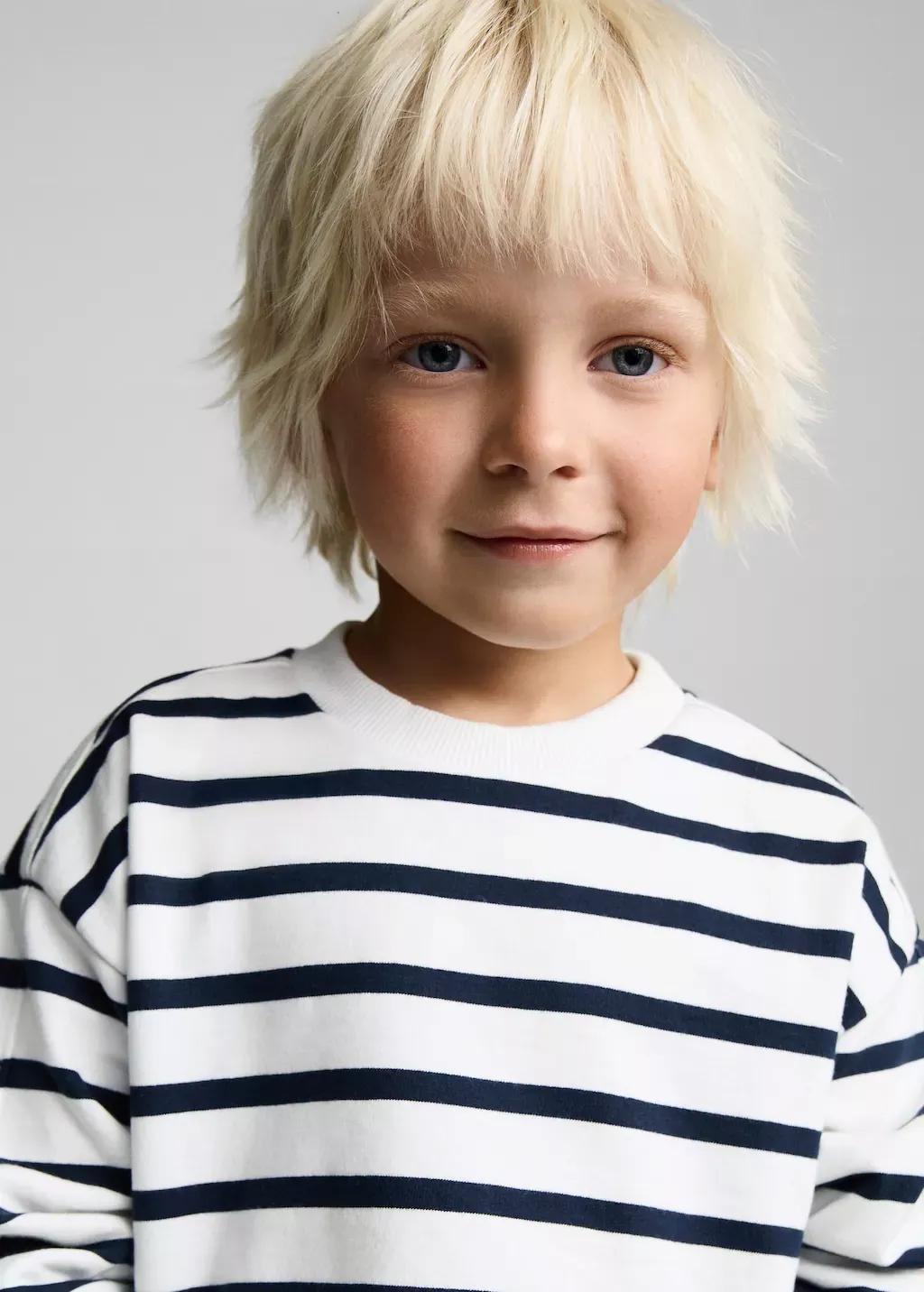 Navy Striped Cotton-Blend Sweatshirt, Baby Boy, , large image number 3