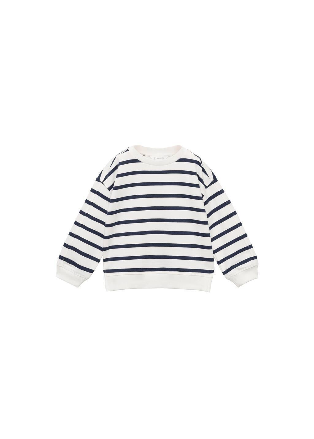 Navy Striped Cotton-Blend Sweatshirt, Baby Boy, , large image number 4
