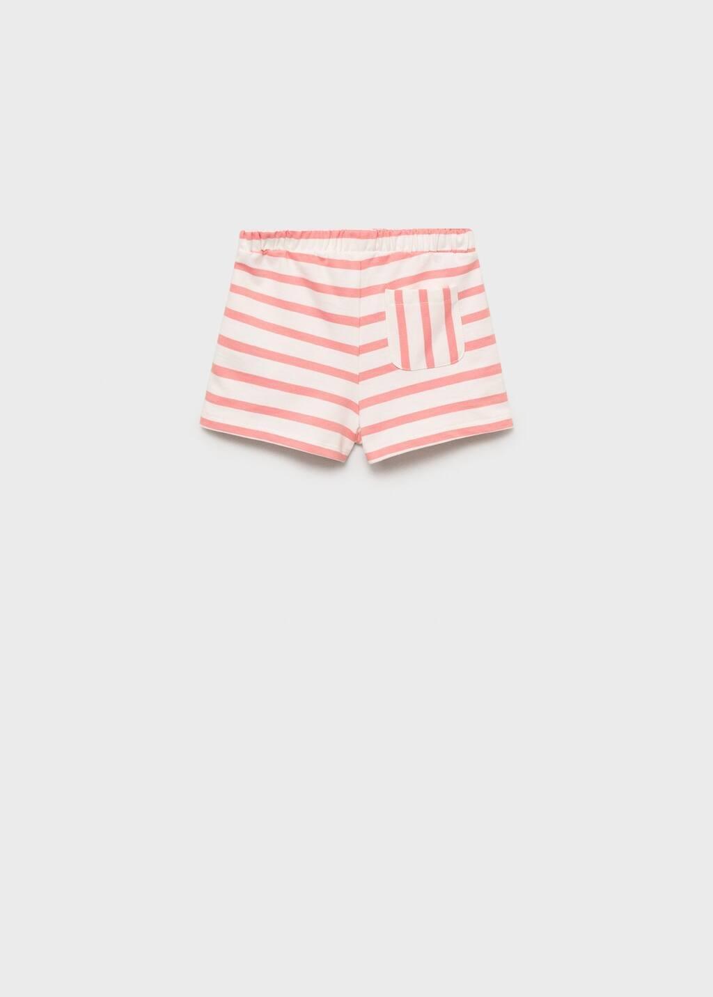 BRIGHT RED Striped shorts with ruffled pockets, Baby Girl, , large image number 1
