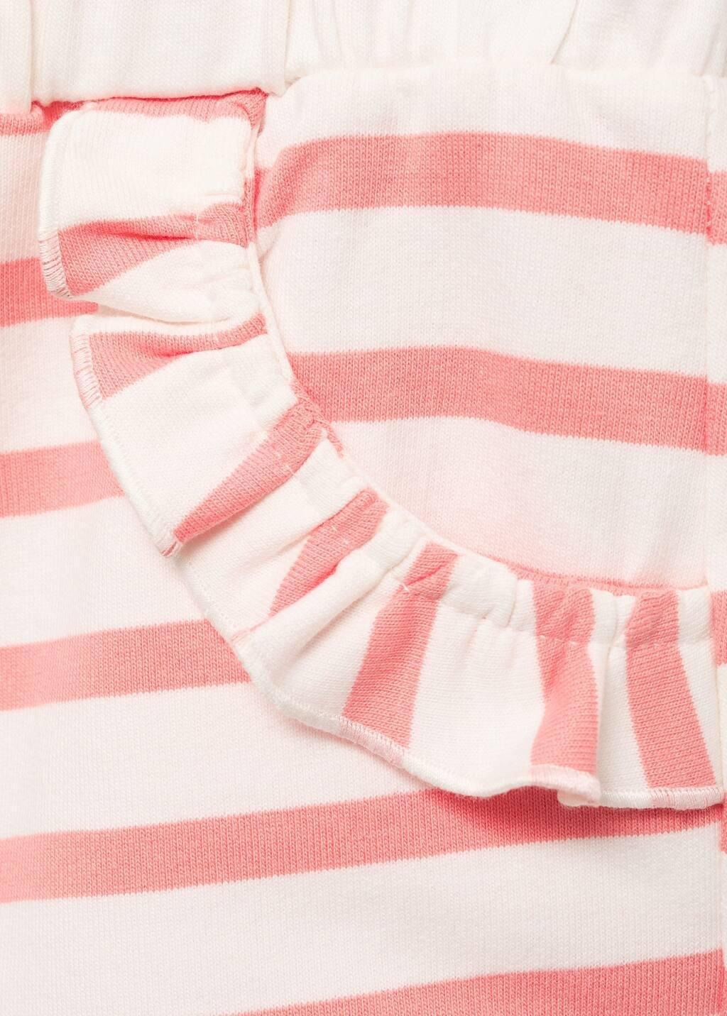 BRIGHT RED Striped shorts with ruffled pockets, Baby Girl, , large image number 2