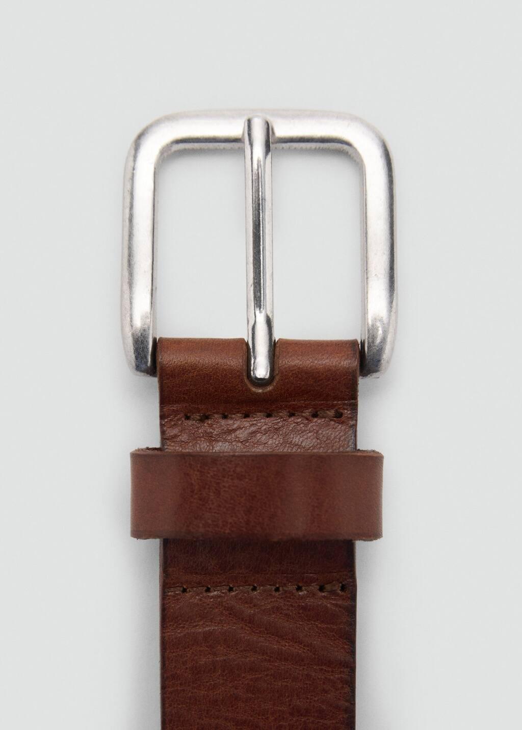 Brown Leather Belt With Embroidered Details, , large image number 1