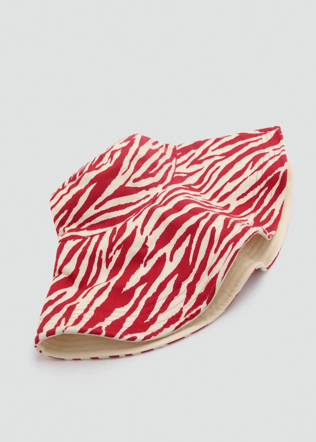 RED Reversible zebra-print bucket hat, Red, large image number 5