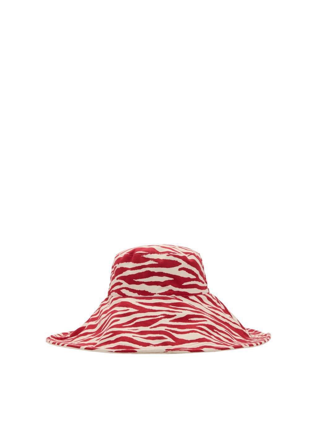 RED Reversible zebra-print bucket hat, Red, large image number 7