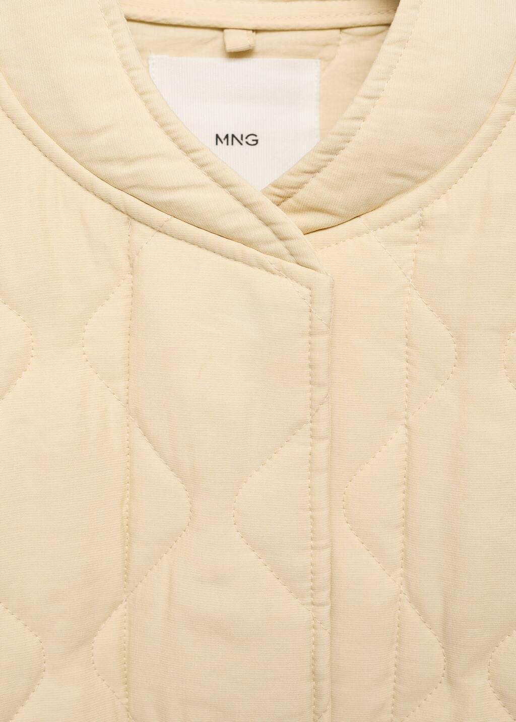 Yellow Quilted Bomber Jacket, Yellow, large image number 4