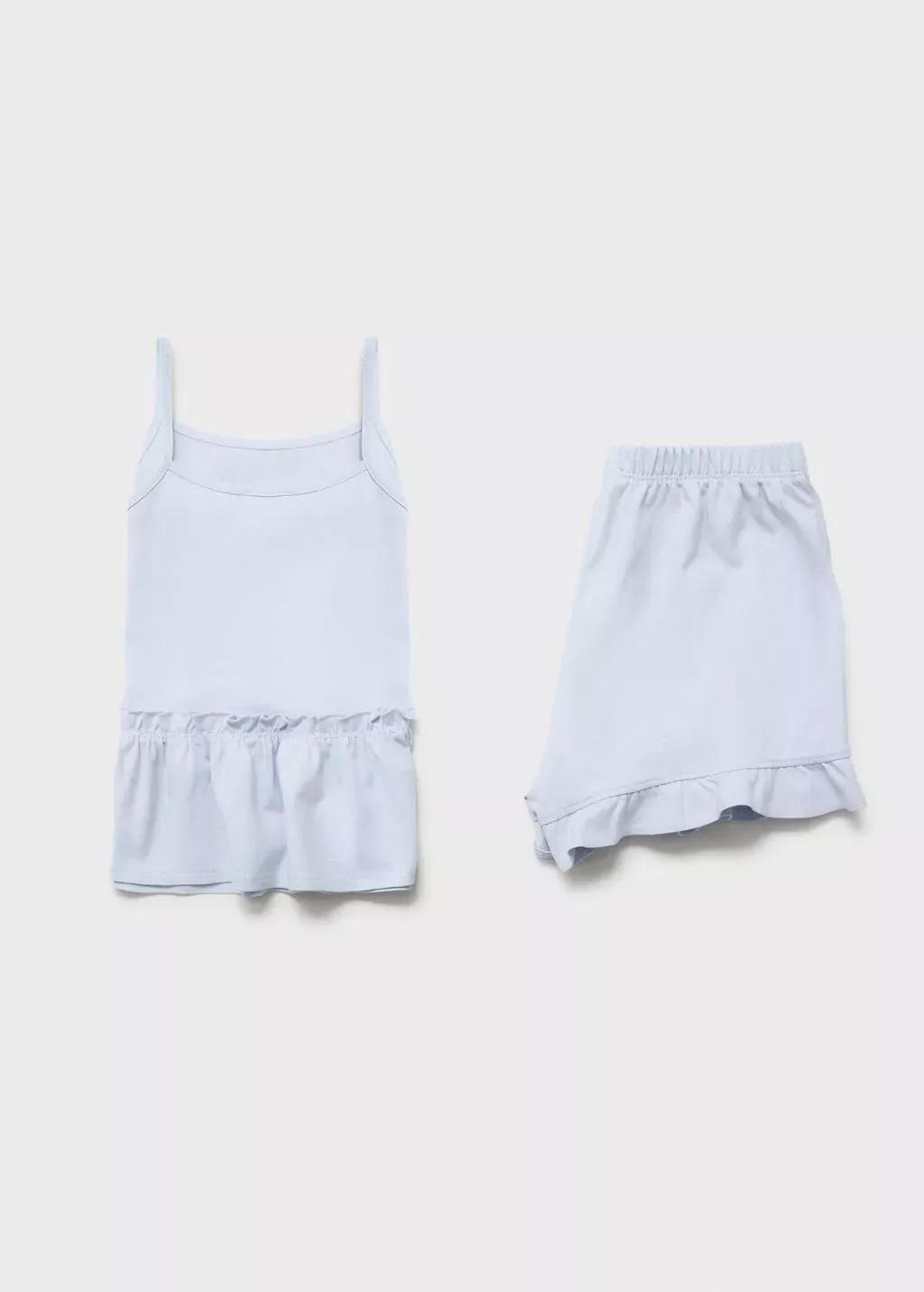 LT-PASTEL BLUE Pyjama shorts with ruffles, Kids Girl, , large image number 3