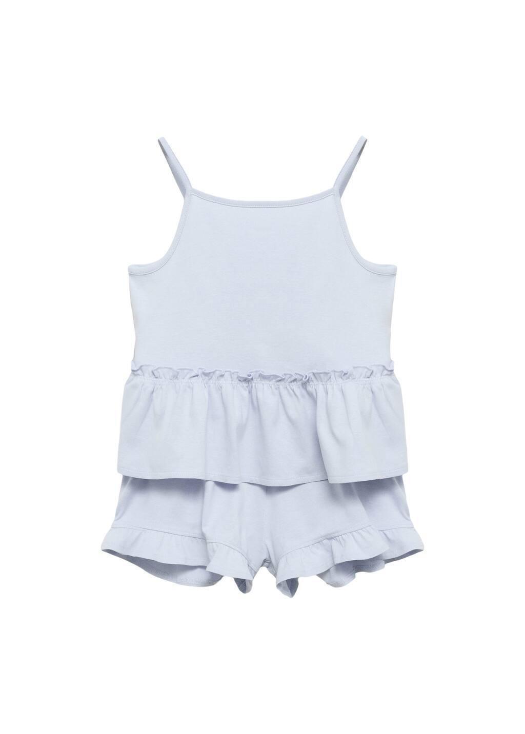 LT-PASTEL BLUE Pyjama shorts with ruffles, Kids Girl, , large image number 5
