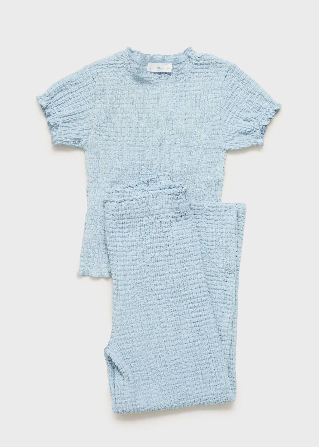 Blue Textured Culotte Regular, Kids Girls, , large image number 2