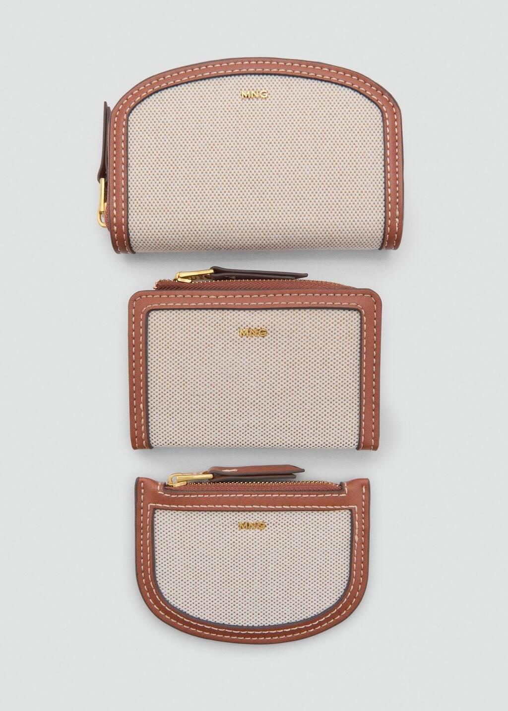 Brown Contrast Canvas Oval Wallet, Medium Brown, large image number 2