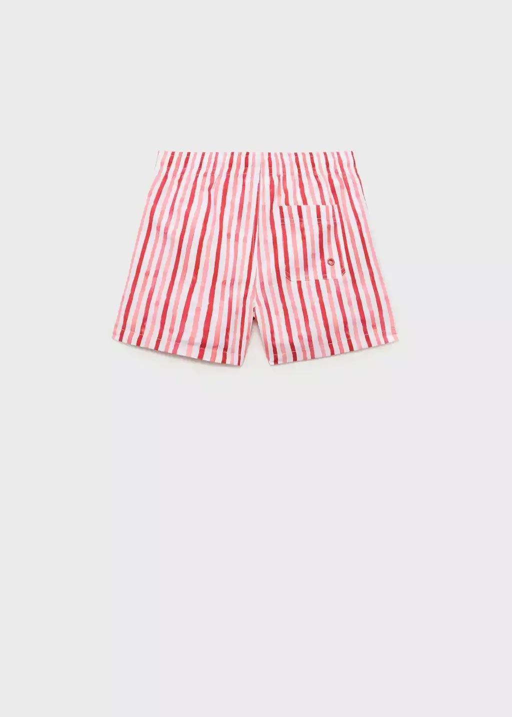 Red Striped Drawstring Swimsuit, Kids Boy, , large image number 1