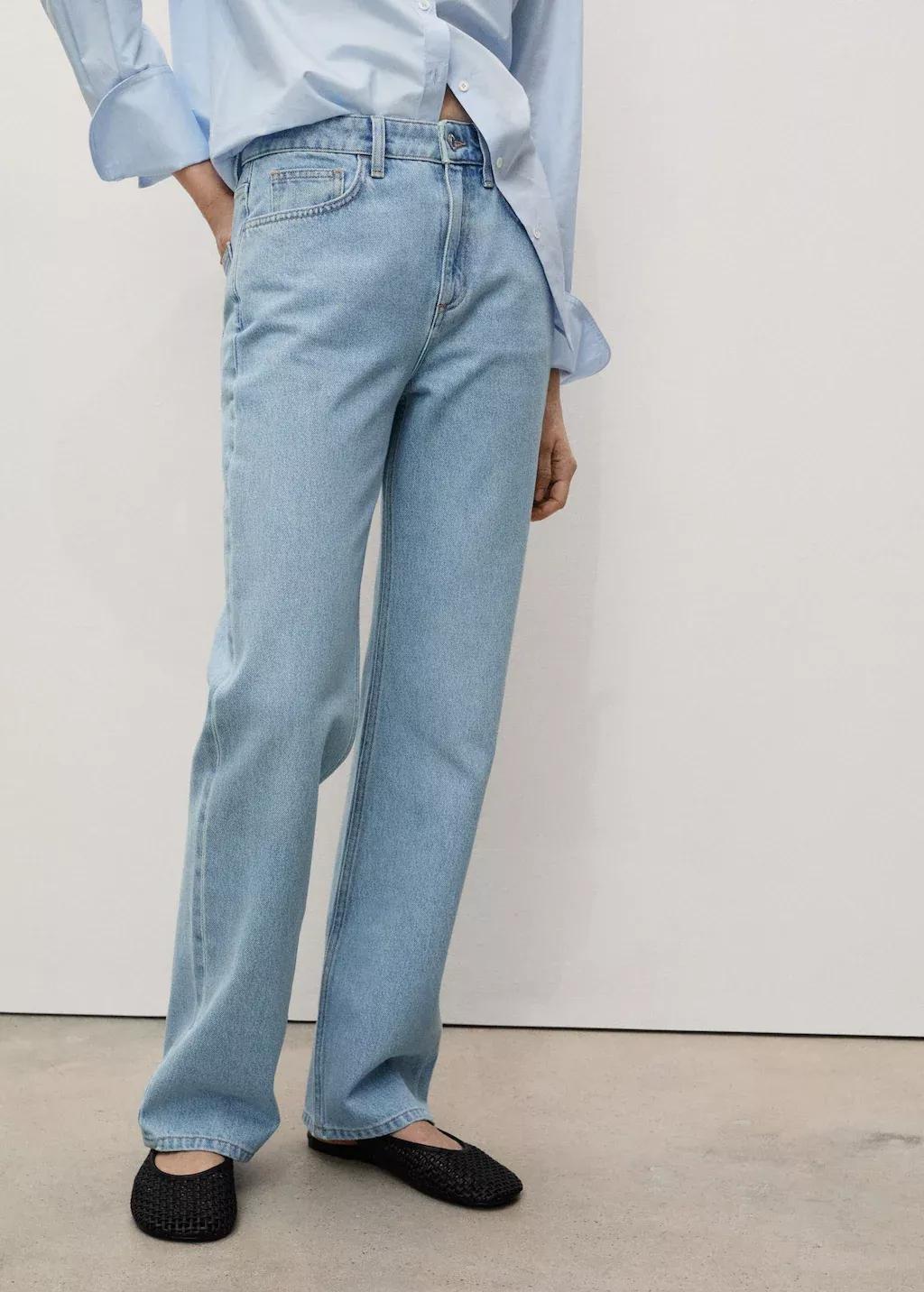 Blue Matilda Medium-Rise Straight-Fit Jeans, , medium