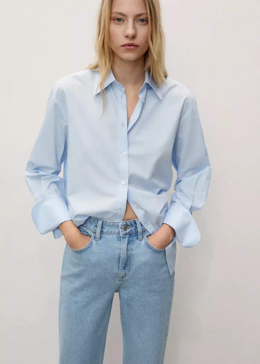 Blue Matilda Medium-Rise Straight-Fit Jeans, , large image number 1