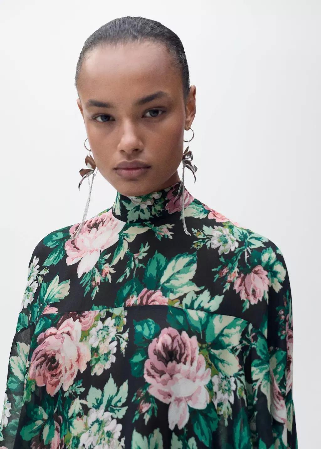Floral Brunch Cropped Blouse, , large image number 1