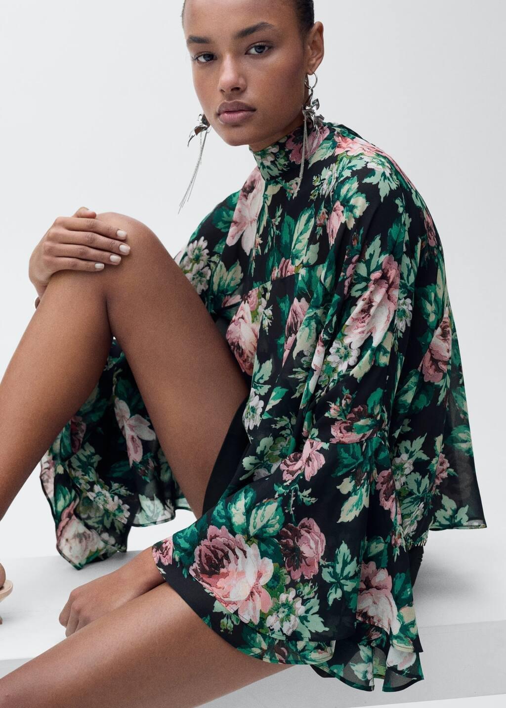 Floral Brunch Cropped Blouse, , large image number 4