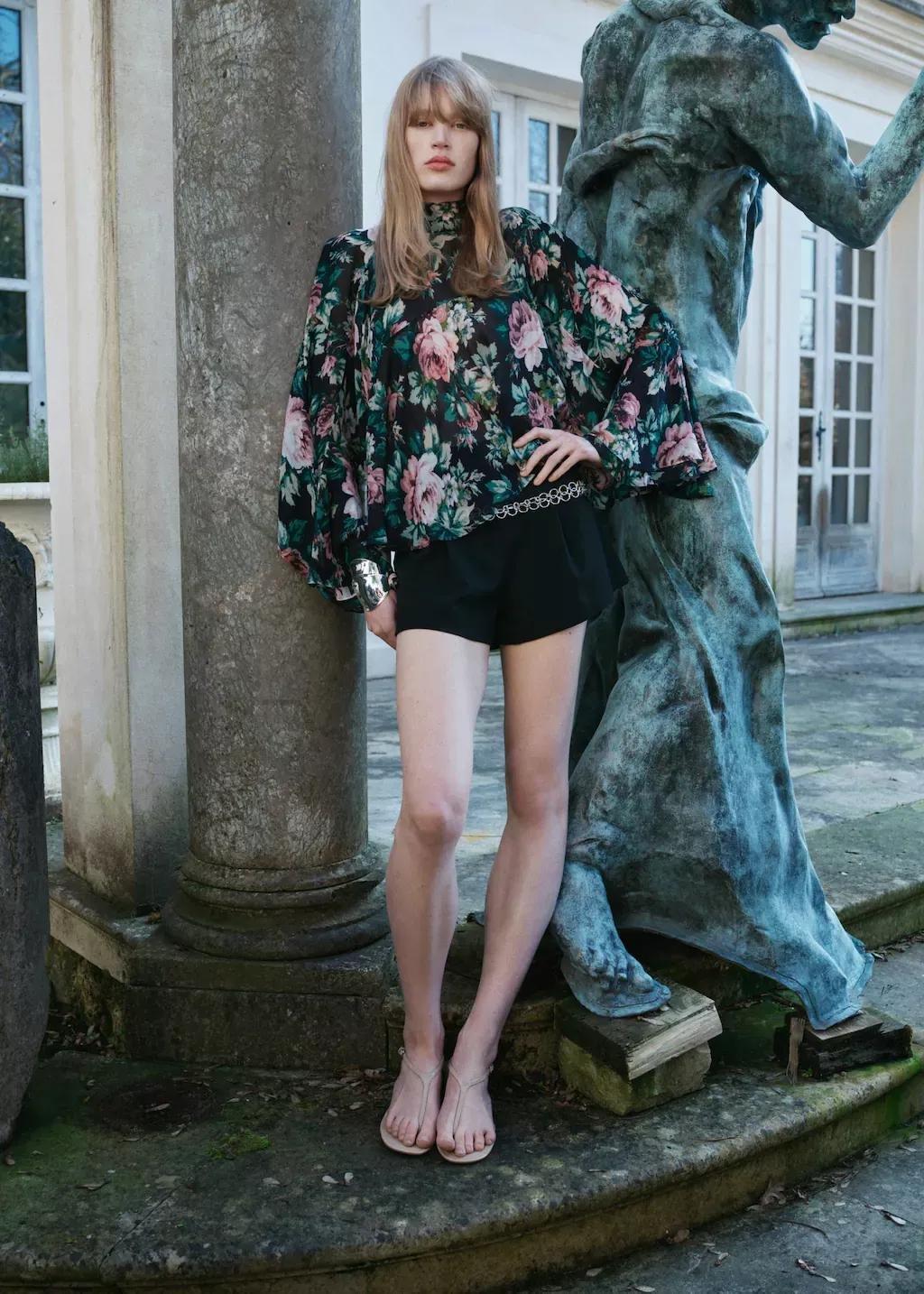 Floral Brunch Cropped Blouse, , large image number 6