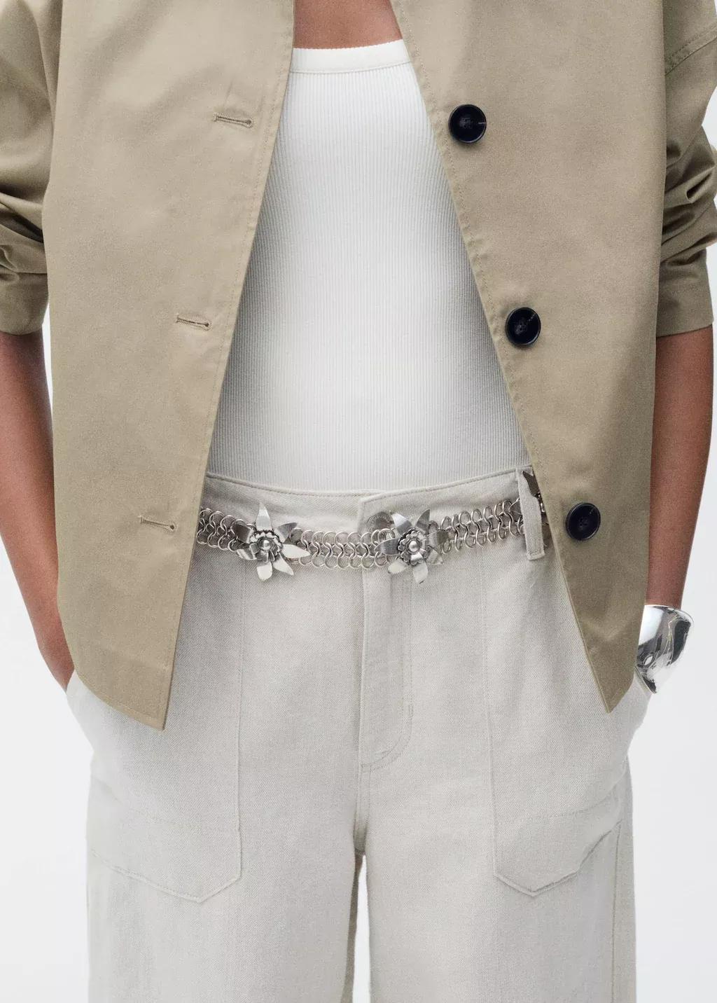 LT PASTEL GREY Linen cargo trousers with puffed hem, , large image number 3