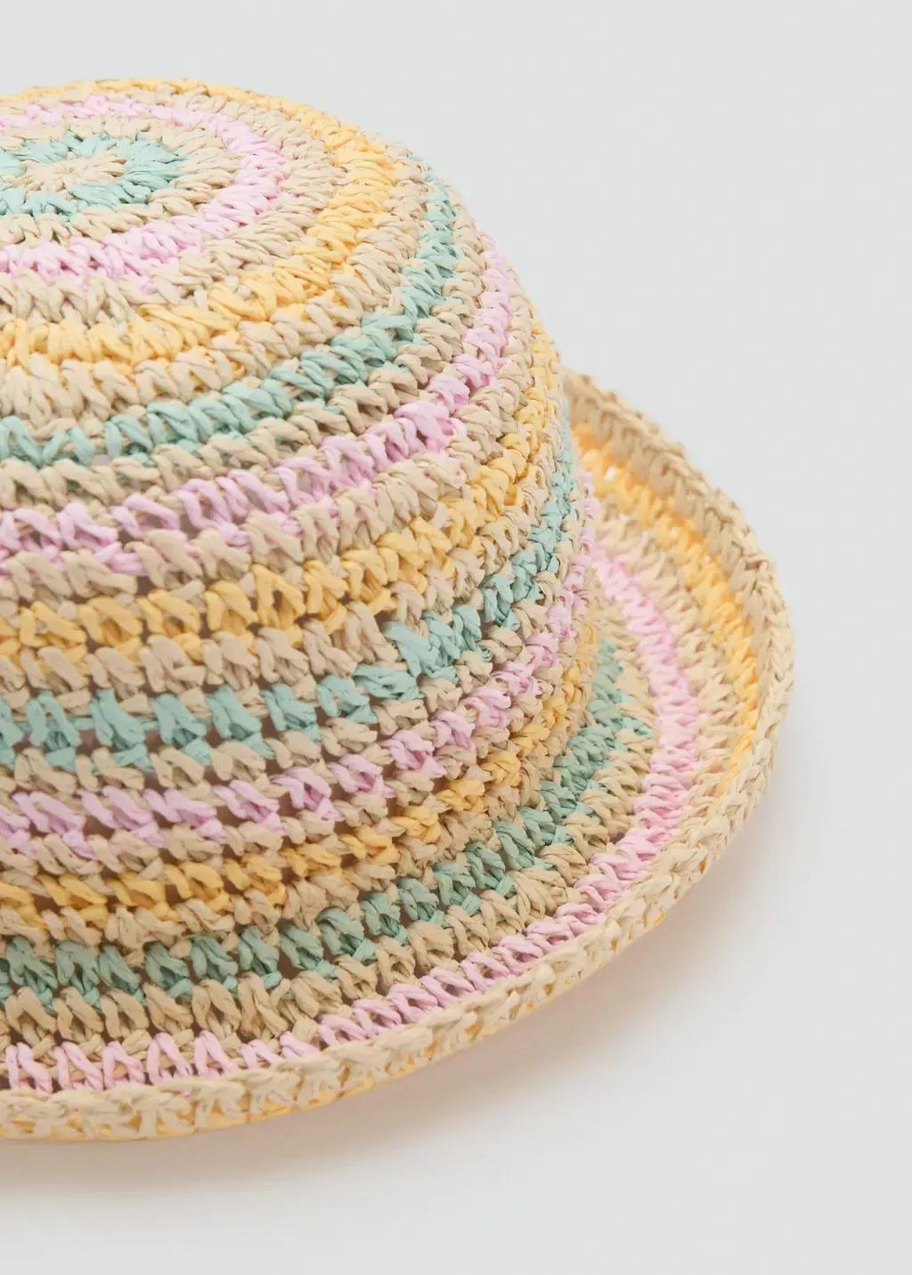 Pink Raffia Hat, Baby Girl, , medium