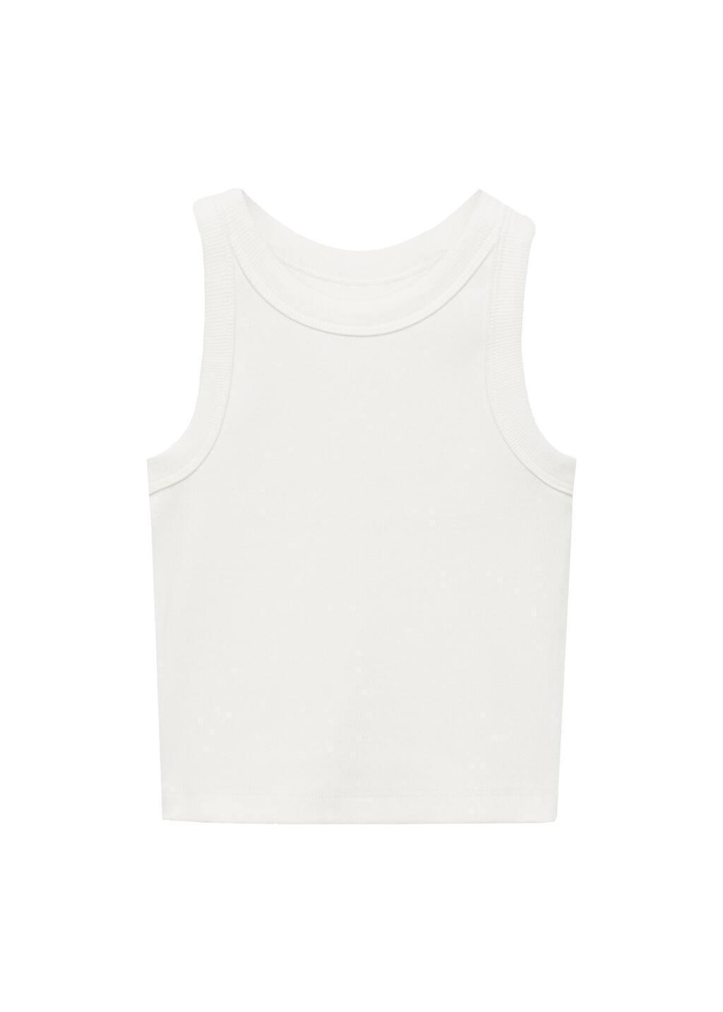 White Knitted Cropped Top, Kids Girl, , large image number 3