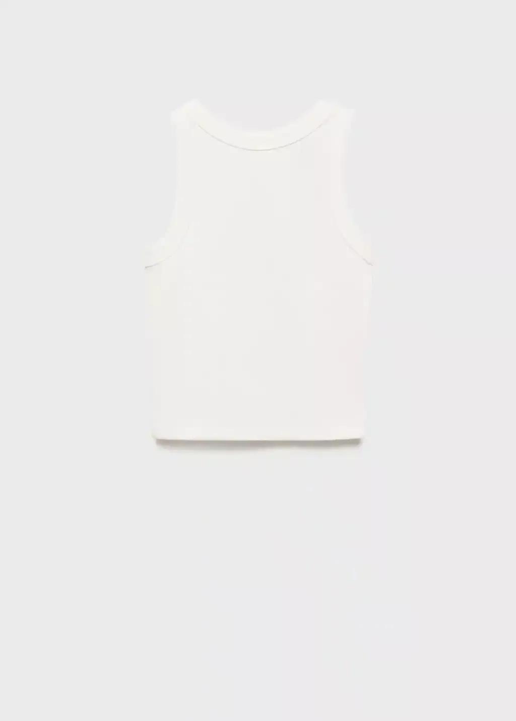 White Knitted Cropped Top, Kids Girl, , large image number 4