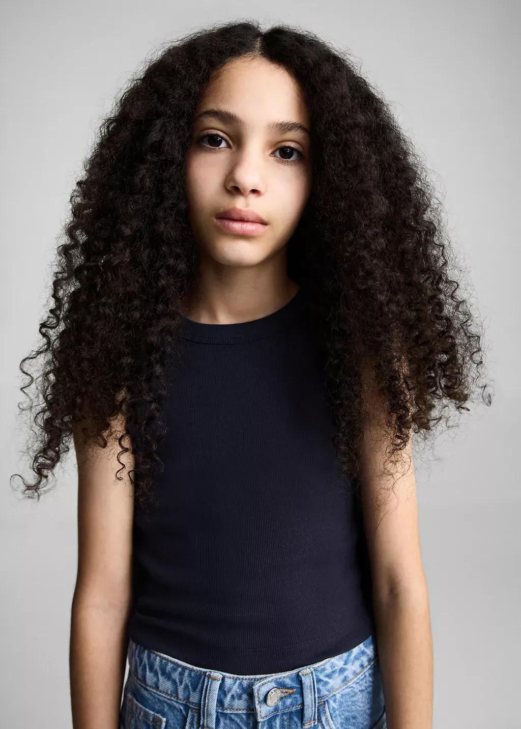 NAVY Knitted cropped top, Kids Girl, , large image number 0