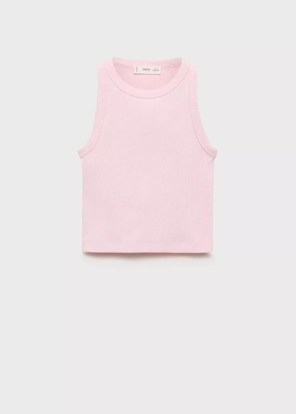 PINK Knitted cropped top, Kids Girl, , large image number 0