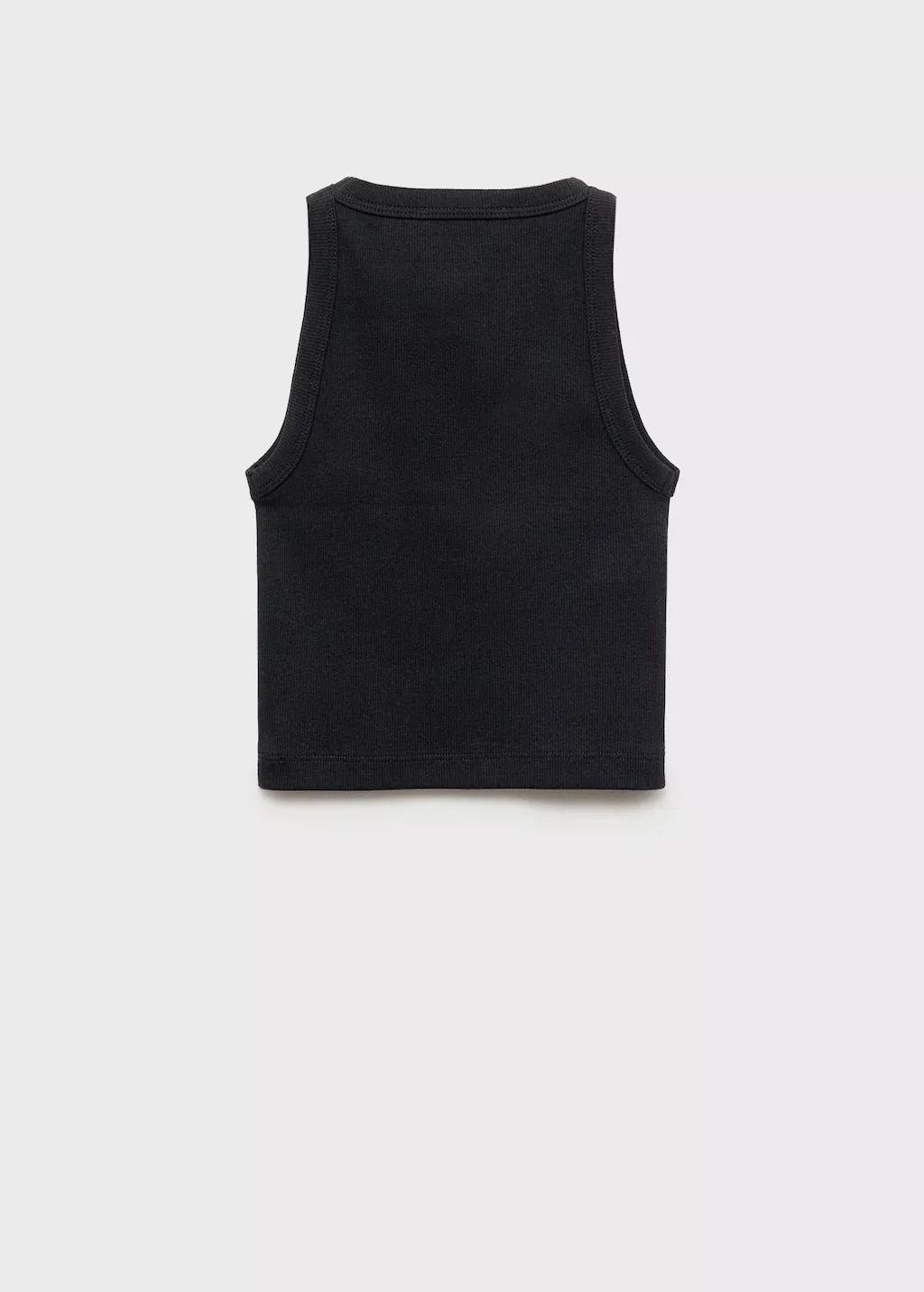BLACK Knitted cropped top, Kids Girl, , large image number 1