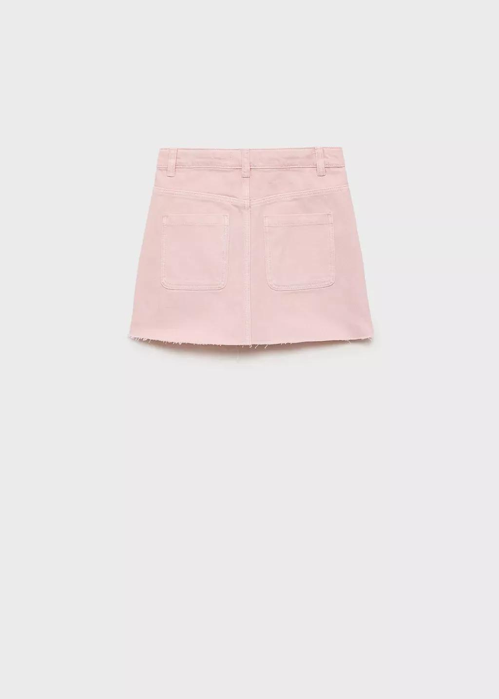 PINK Denim skirt with frayed hem, Kids Girl, , large image number 2