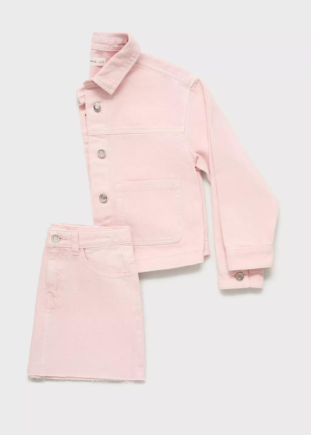 PINK Denim skirt with frayed hem, Kids Girl, , large image number 4