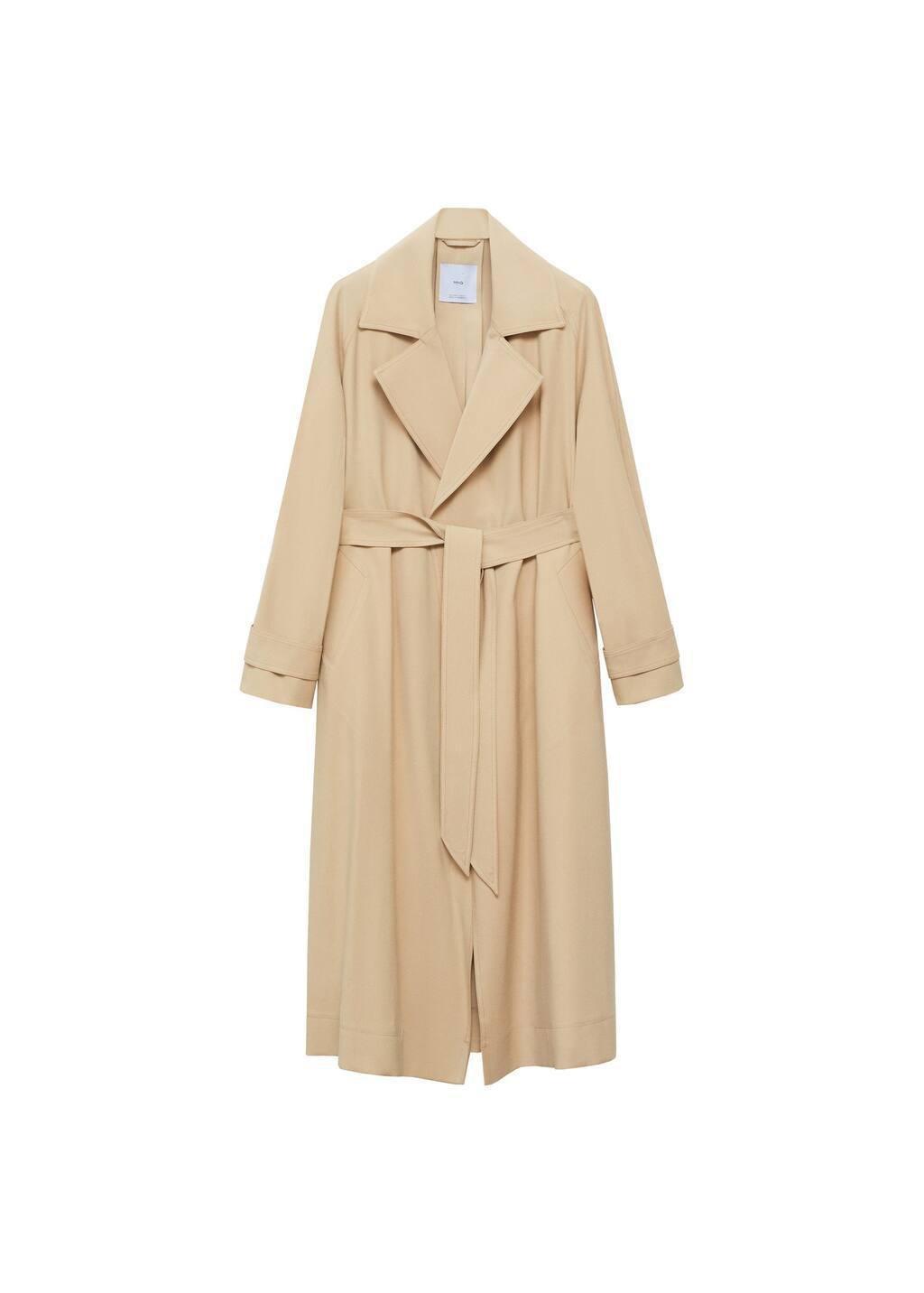 Grey Lt Pastel Soft Trench Coat With Belt, , large image number 3