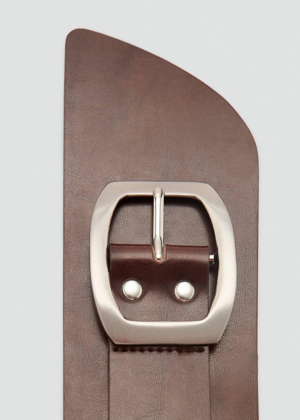 Brown Leather Obi Belt, , large image number 1