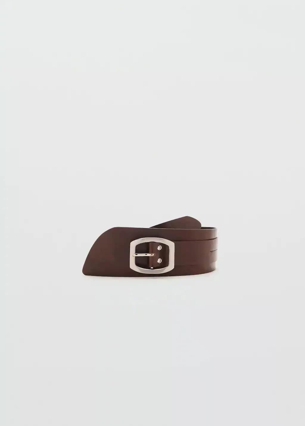 Brown Leather Obi Belt, , large image number 4
