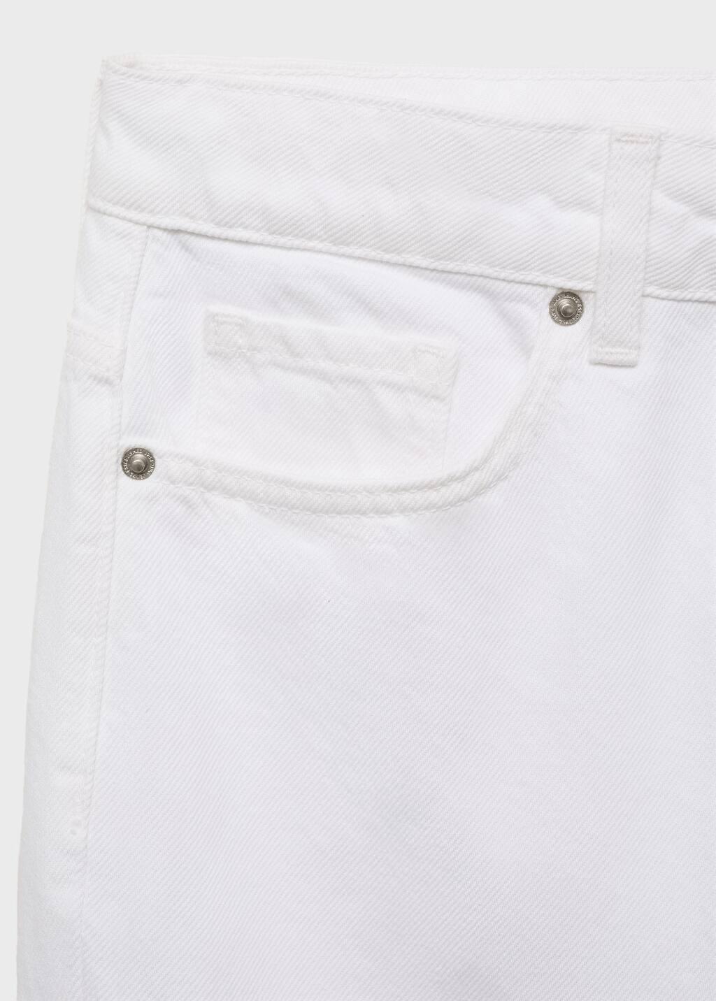 White Mid-Rise Straight Jeans, , large image number 5
