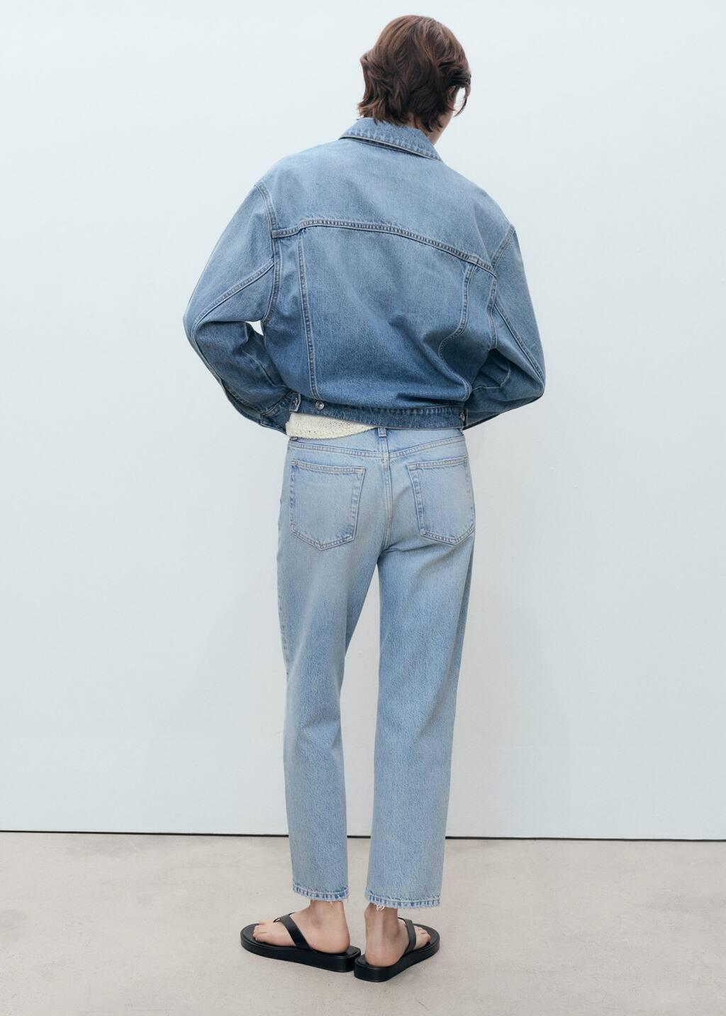Blue Mid-Rise Straight Jeans, , large image number 6