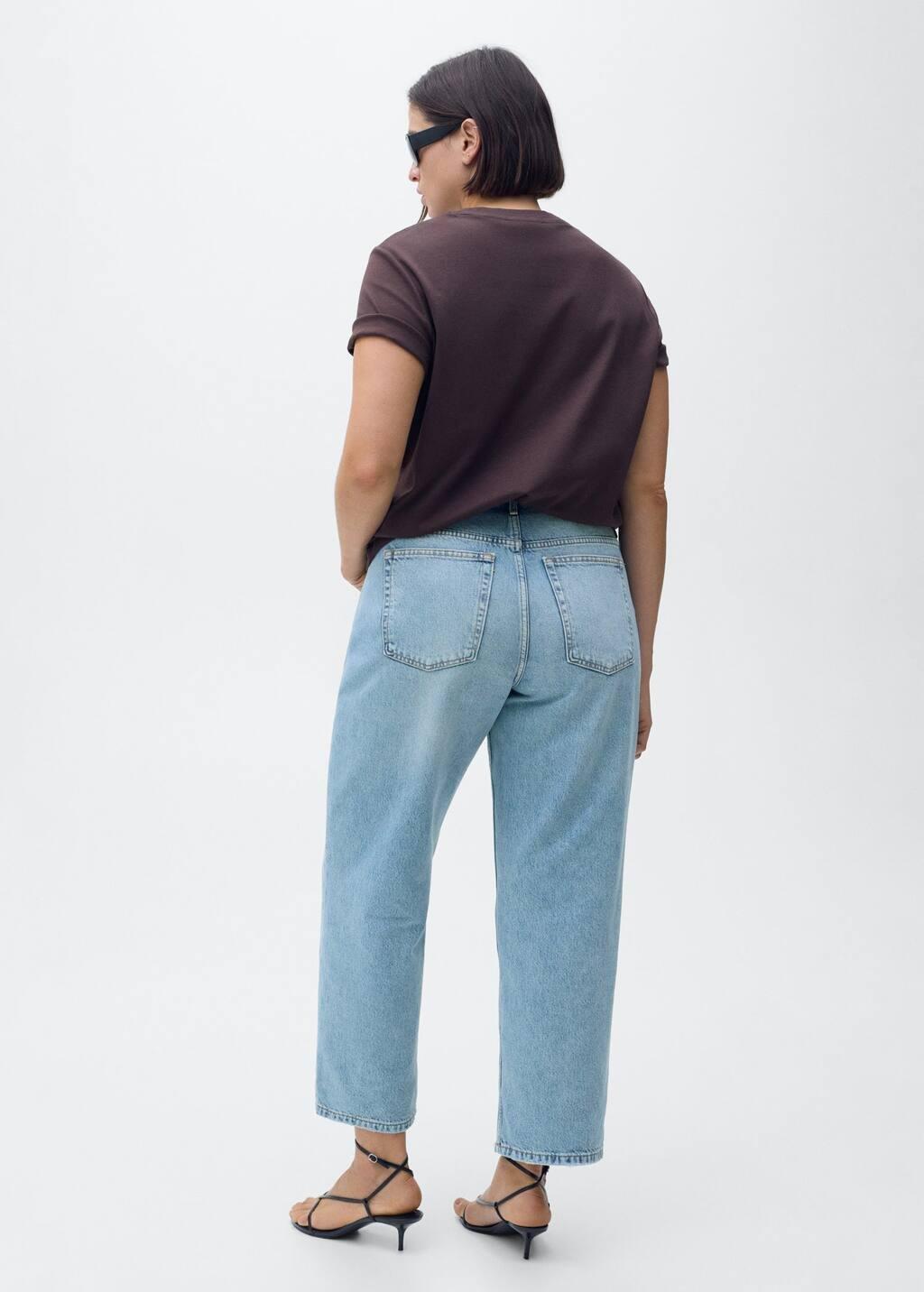 Blue Mid-Rise Straight Jeans, , large image number 7