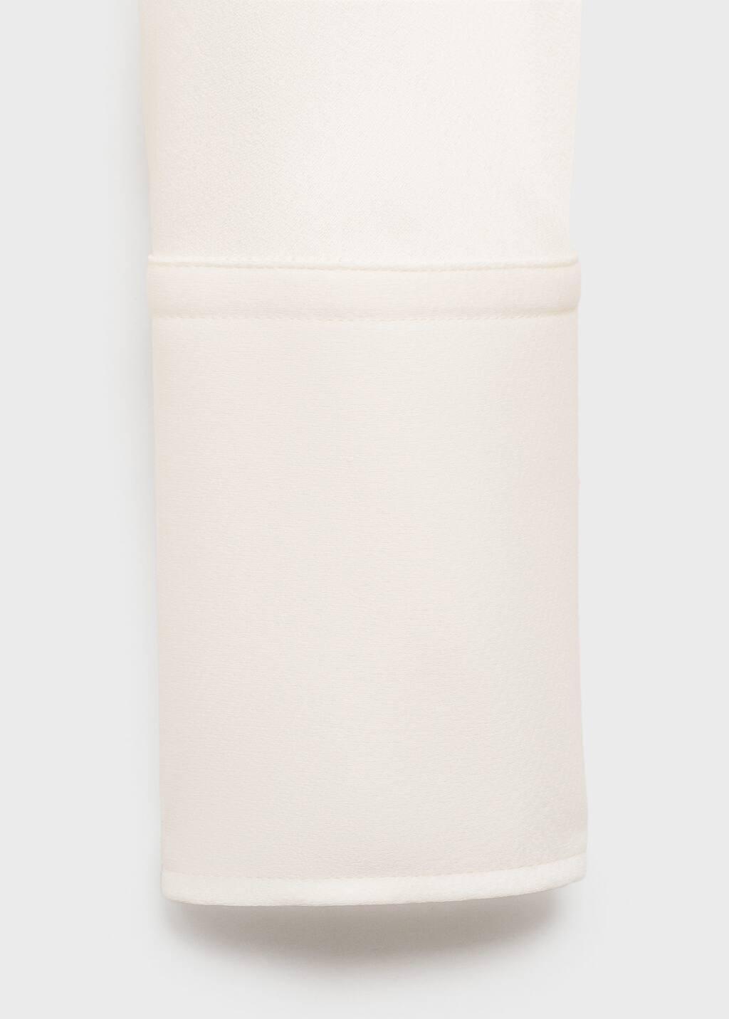 White Satin Blouse With Draped Neck, , large image number 4