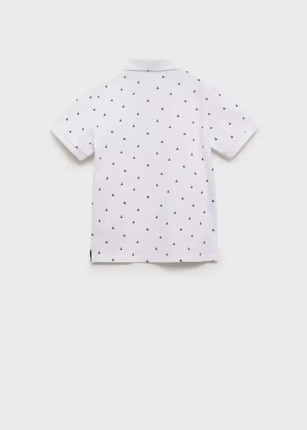 NATURAL WHITE Printed cotton polo shirt, Kids Boy, , large image number 1