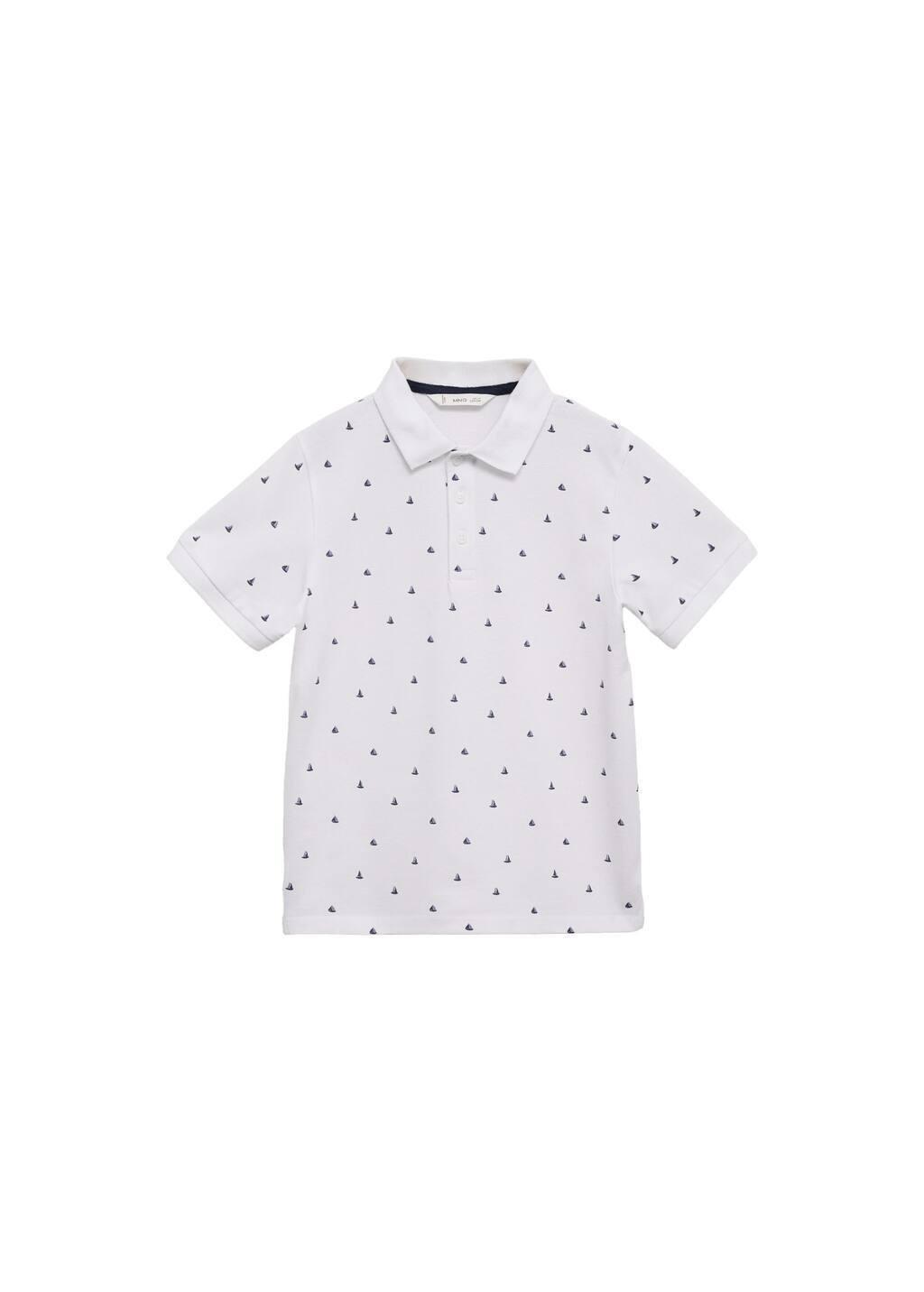 NATURAL WHITE Printed cotton polo shirt, Kids Boy, , large image number 3