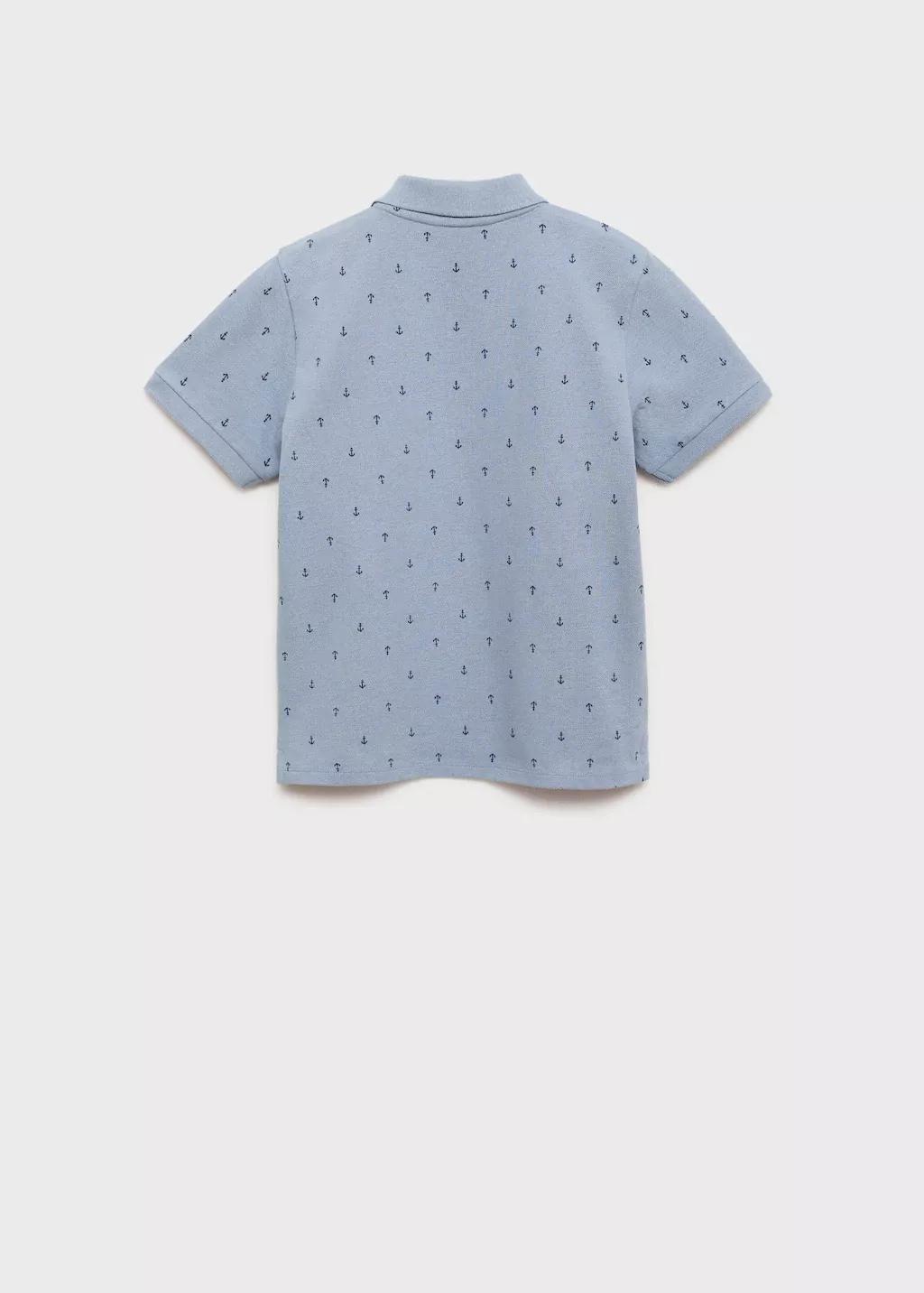 MEDIUM BLUE Printed cotton polo shirt, Kids Boy, , large image number 1