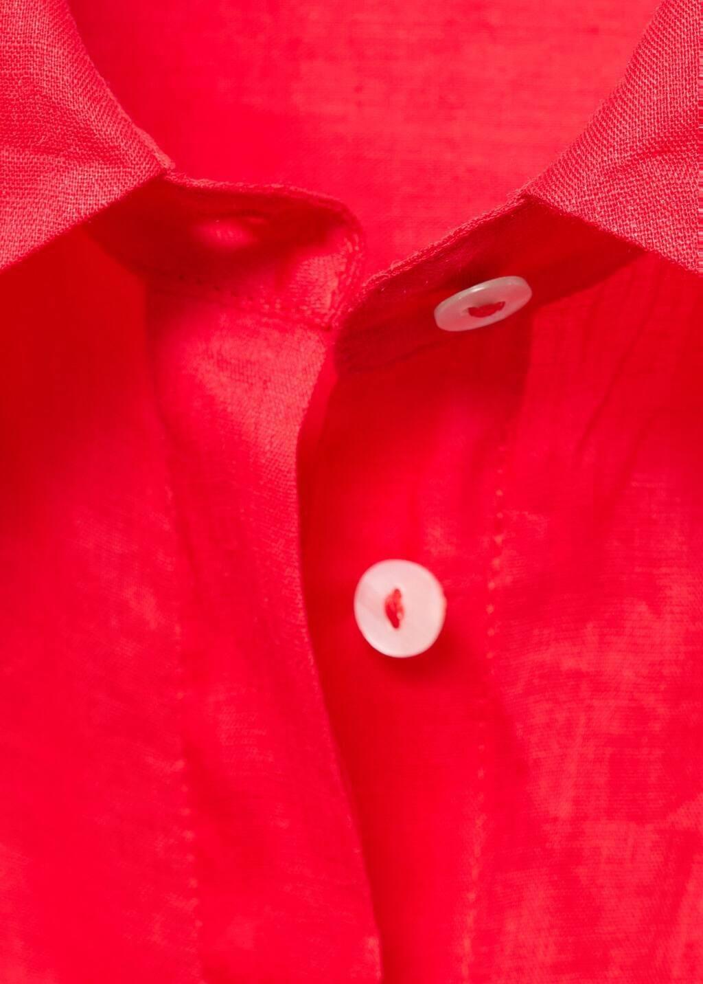 Red Regular Ramie Shirt Pocket, , large image number 1