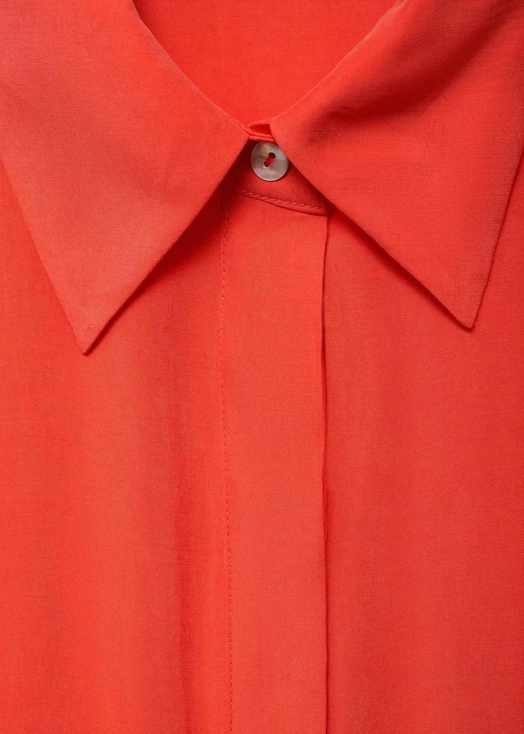 Red Flared Midi-Dress With Belt, , large image number 3