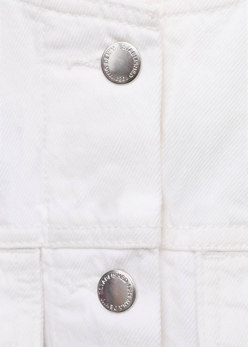 White Crop Denim Jacket, , large image number 2