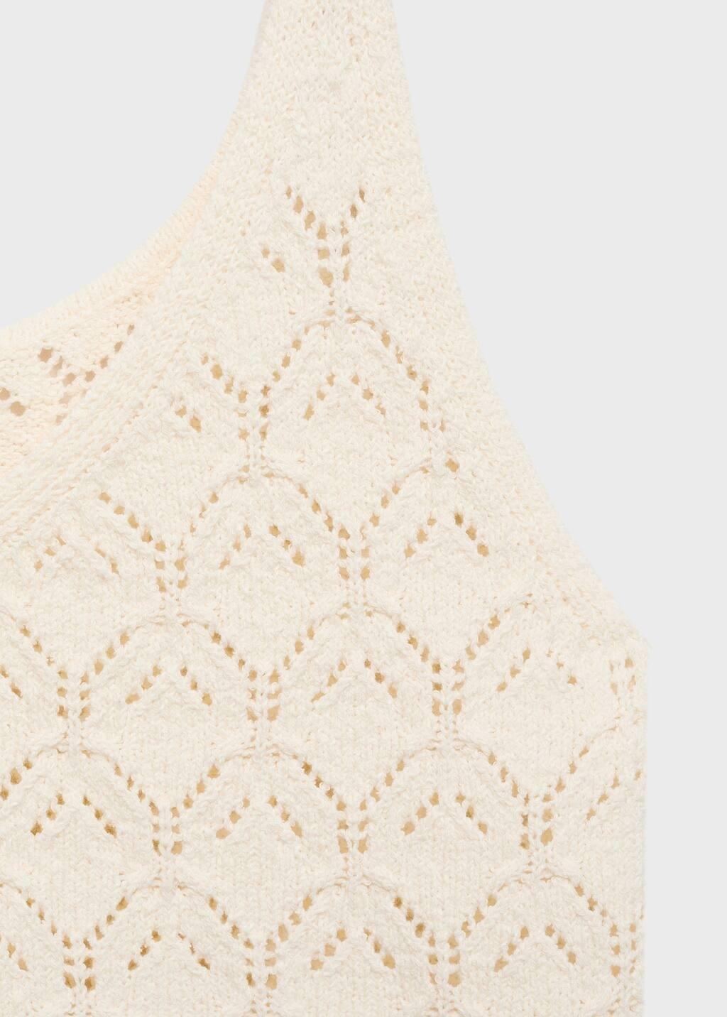 Beige Openwork Details Knit Top, , large image number 4