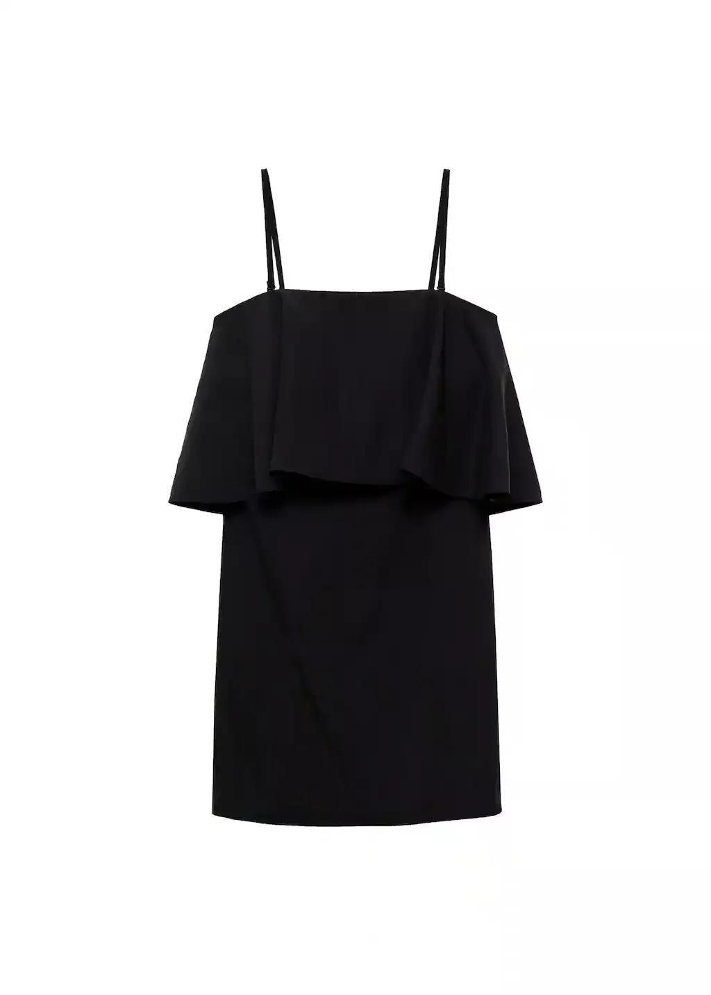 Black Lyocell Dress With Ruffles, , large image number 3