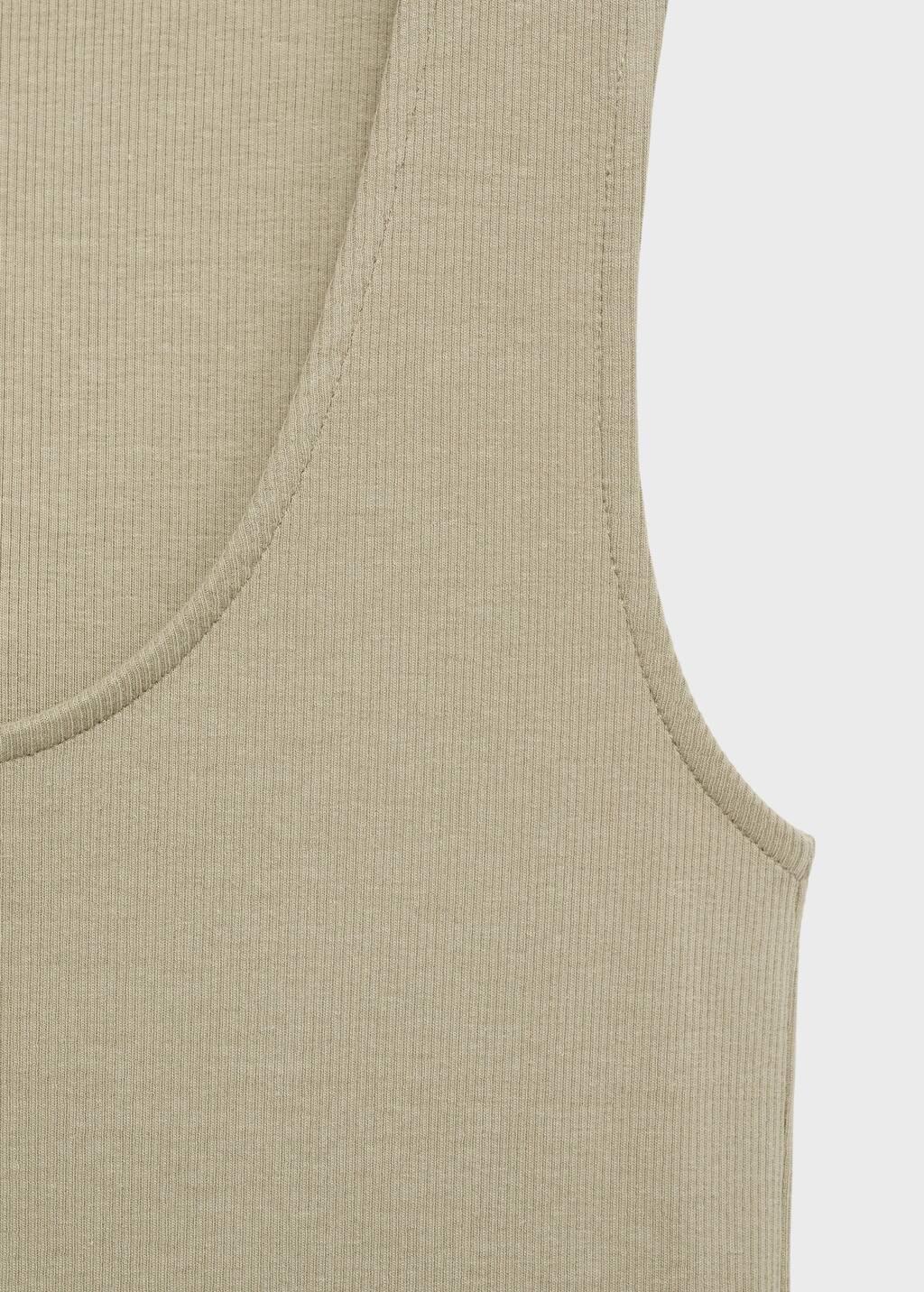 Khaki Flared Dress In Combined Fabric, , large image number 5