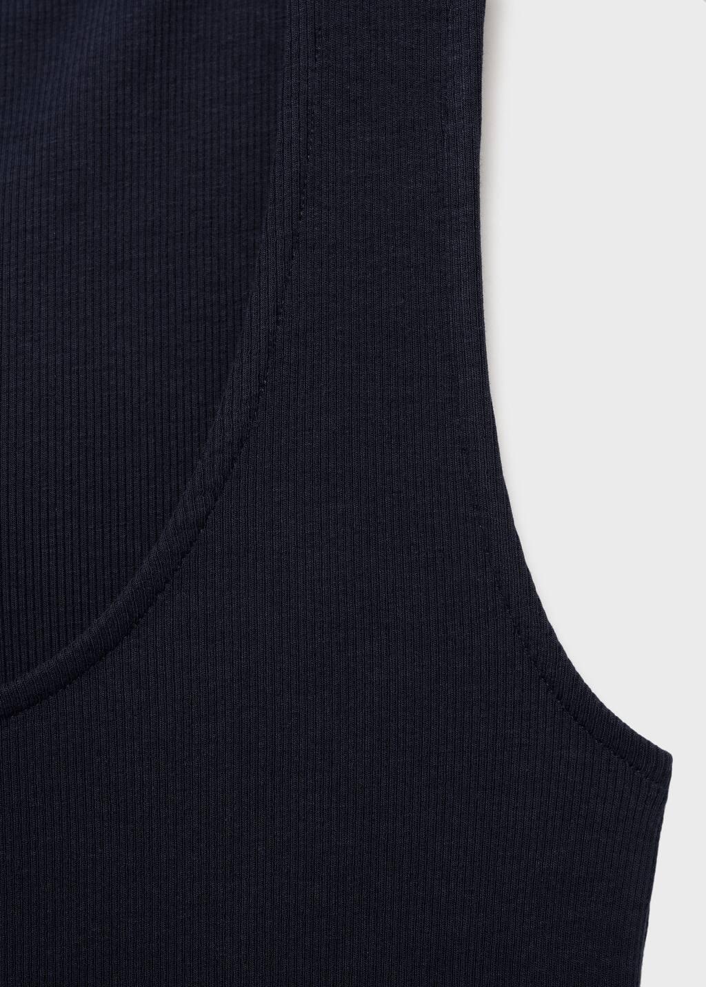 Navy Flared Dress In Combined Fabric, , large image number 2