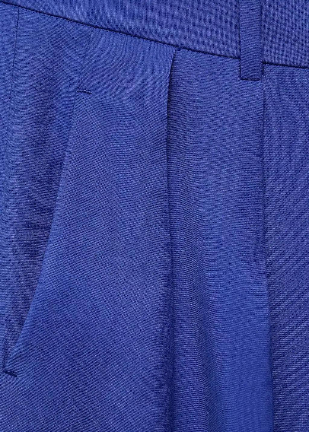 MEDIUM BLUE Pleated wideleg suit trousers, , large image number 4