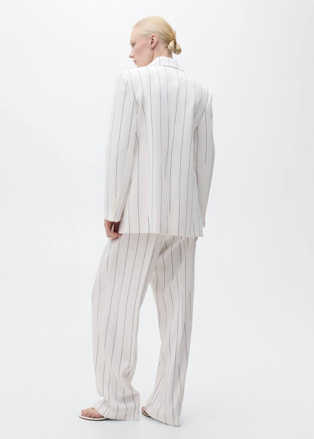 White Striped Suit Trousers, , large image number 6