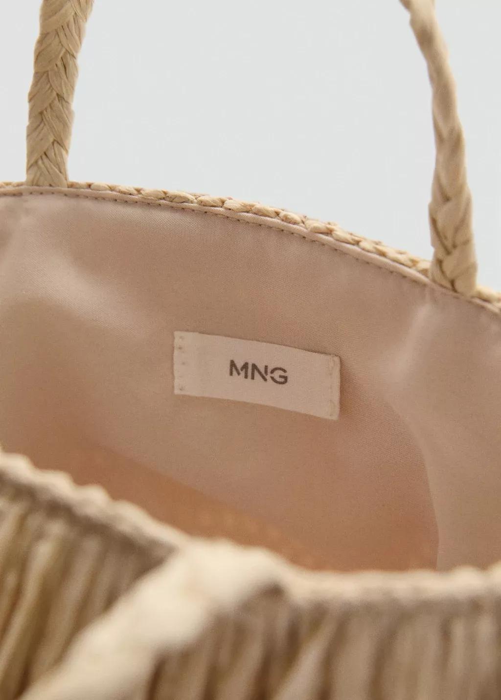 Brown Lt Pastel Fringed Raffia Bag, Kids Girl, Light Pastel Brown, large image number 2