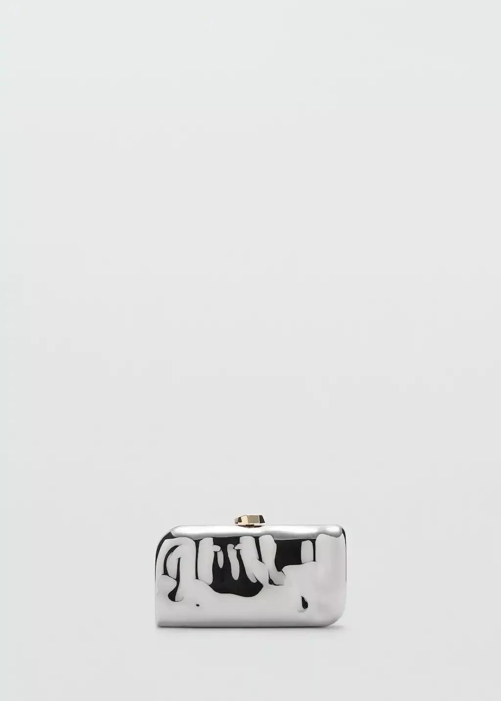 Silver Chain Clutch Bag, Silver, large image number 3
