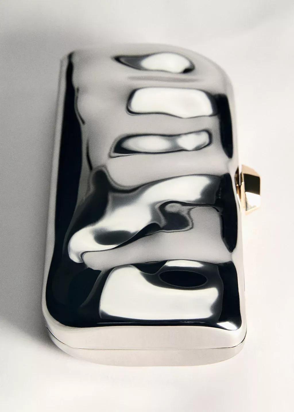 Silver Chain Clutch Bag, Silver, large image number 5