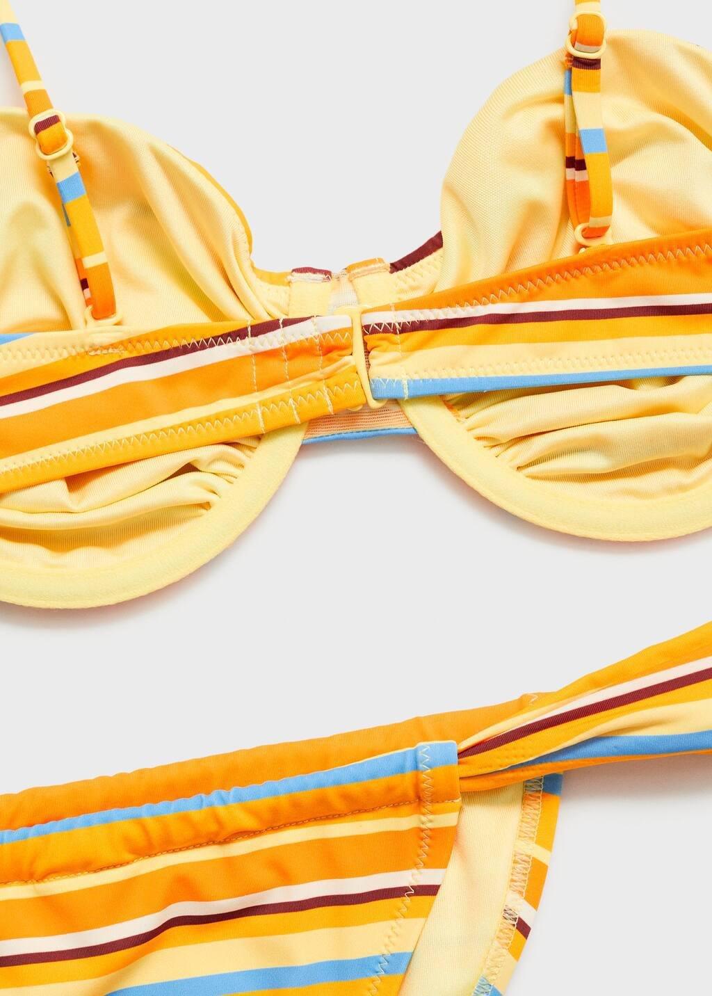 YELLOW Stripe-print hoop bikini top, , large image number 4
